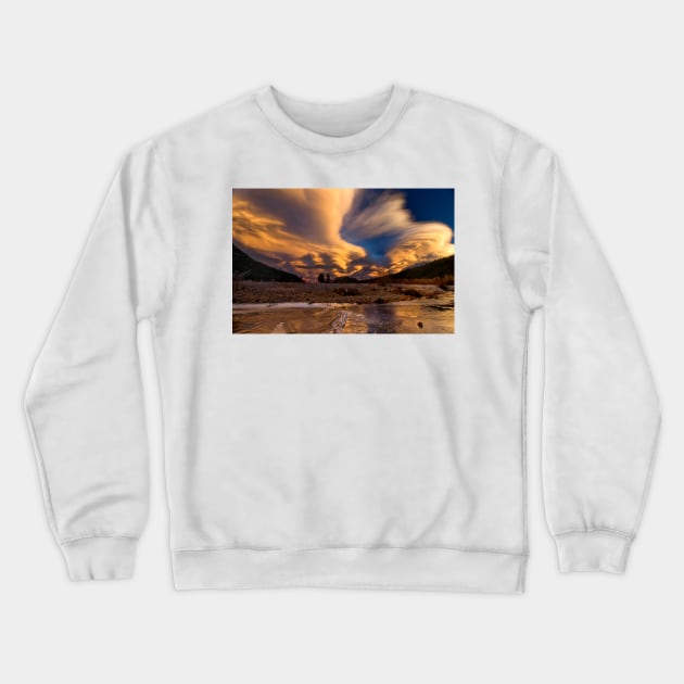 Crazy Sunset Crewneck Sweatshirt by valentina9